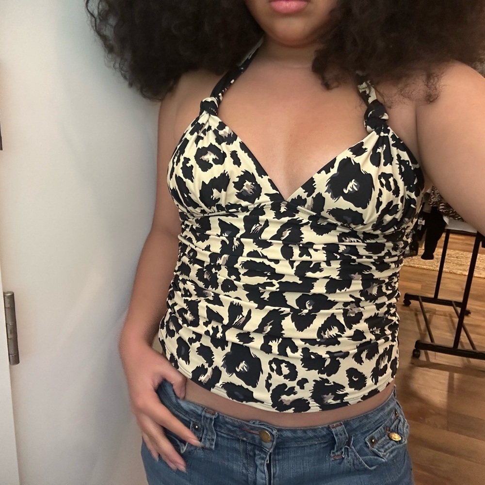 Leopard Print Halter Top/ Pool top